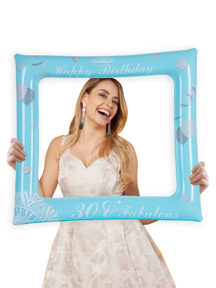 

День Рождения Надувные рамка с блестками для студийной Фотокабины Selfie рамка для фотографий вечерние поставки 30 лет леди фоторамка Queen ко дн...