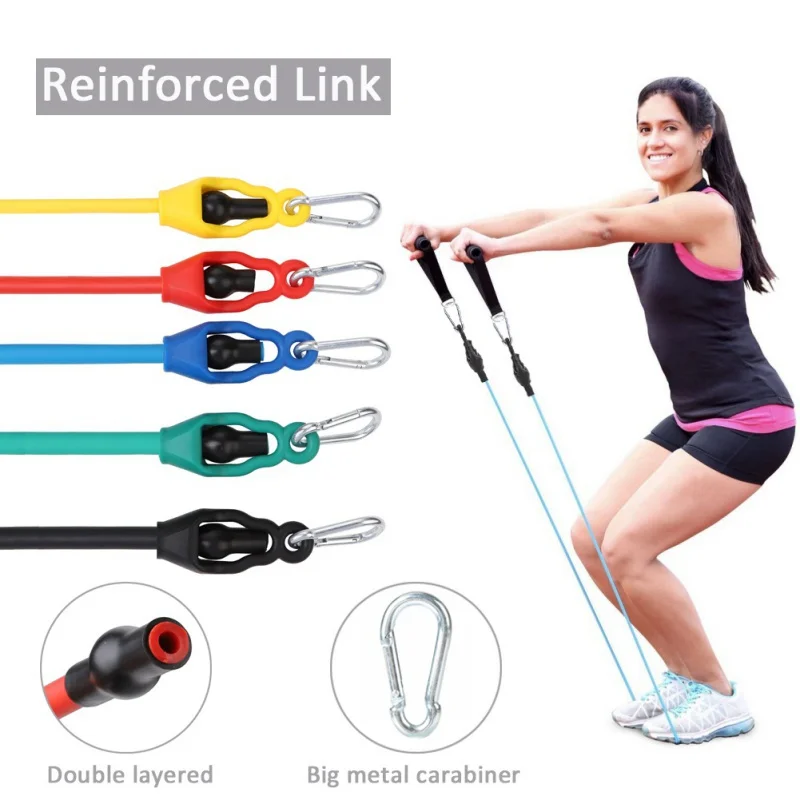 

11pcs/set Pull Rope Fitness Exercises Resistance Bands Latex Tubes Pedal Exerciser Body Training Yoga Sports Tools