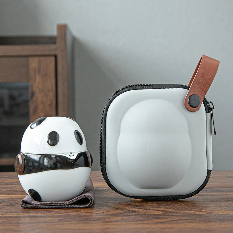 Креативный дорожный чайный набор в виде панды с чайником китайский дизайнерский