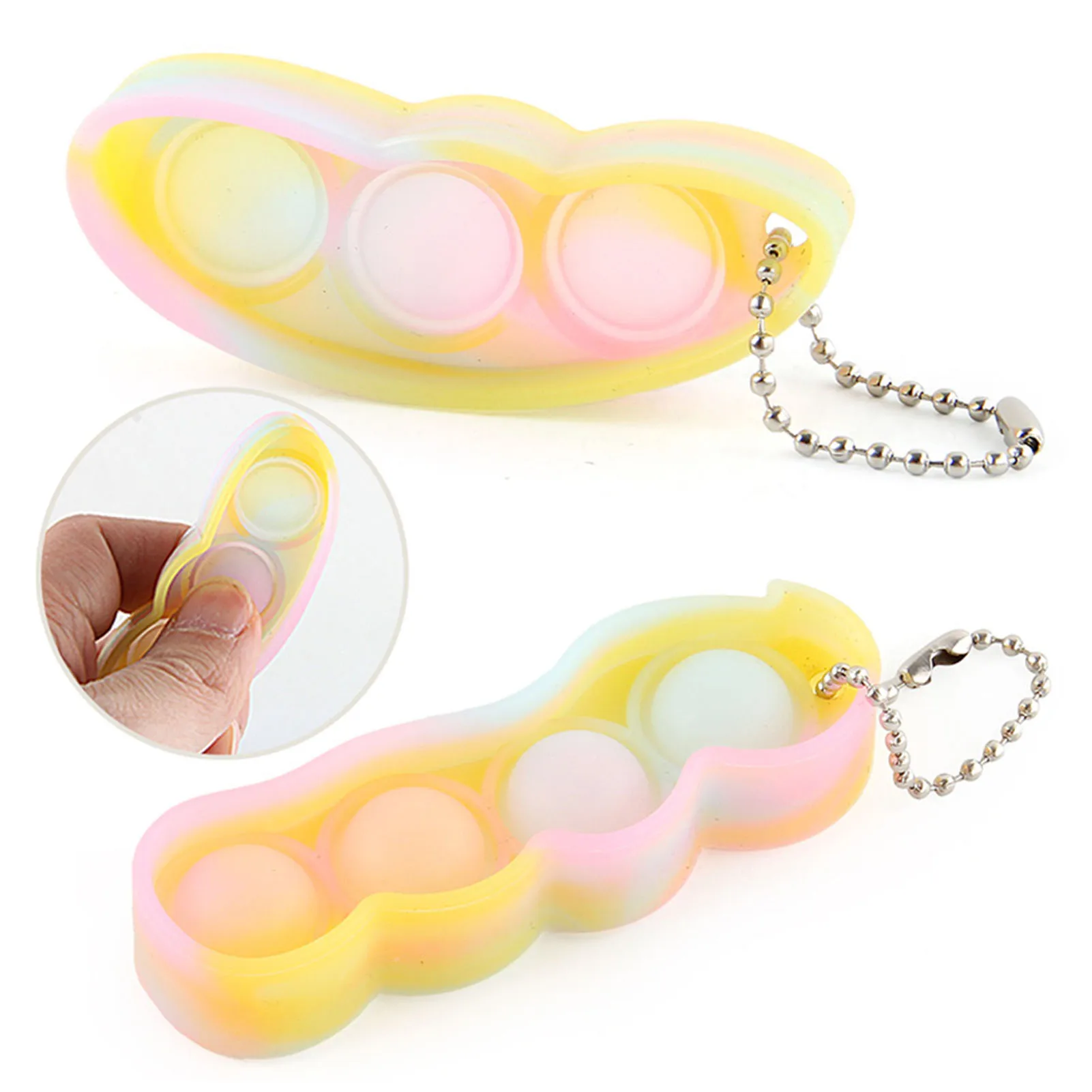 

2pcsEducational Toy Stress Relief Sensory Toy Calming Toys Keychain Fidget Toys Simple Dimple Toy Pressure Reliever Board