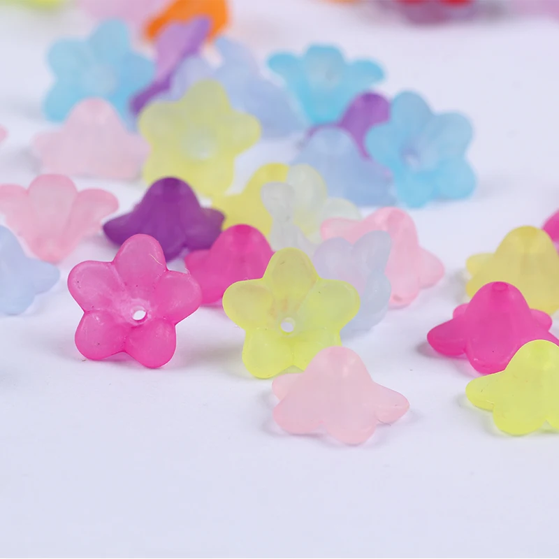 80 шт смешанные цвета Цвет цветы акриловые бусины DIY летние матовый Тора