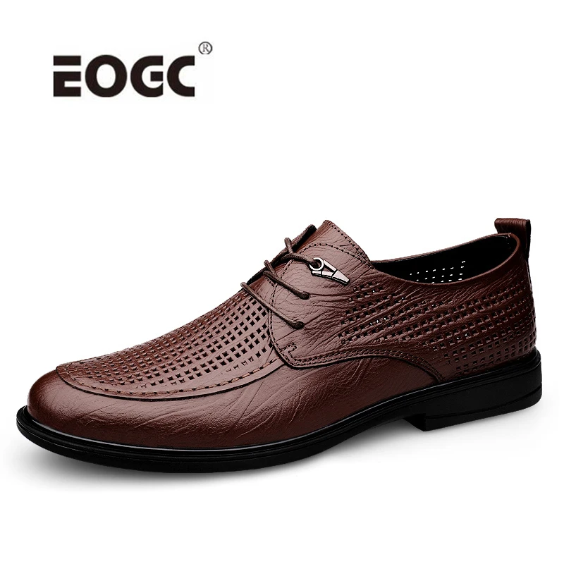 

Summer Autumn New Style Mens Shoes For Wedding Party Dance Black Brown Genuine Leather Lace Up Men's Dress Shoes Business