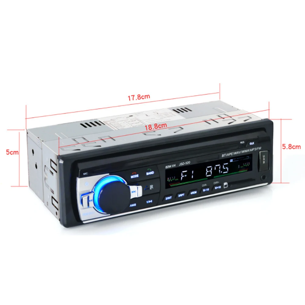 Автомобильный радиоприемник стерео плеер цифровой автомобильный MP3 с Bluetooth 60 Вт x