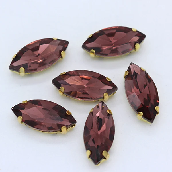 mid amethyst Все размеры navette/конский глаз Пришивные плоские с оборота стеклянные камни Швейные Кристаллы Стразы с отверстием пряжка с покрытием для ювелирных изделий бисер - Цвет: mid amethyst