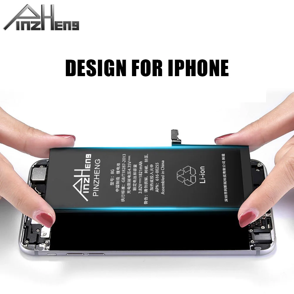 10 шт./лот PINZHENG аккумулятор для iPhone 6 6s 7 8 Plus сменная батарея iphone 4 4s 5 5s 5c SE батареи