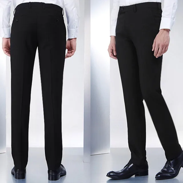 Мужские одноцветные Черные Серые Костюмные брюки высокого качества модельные