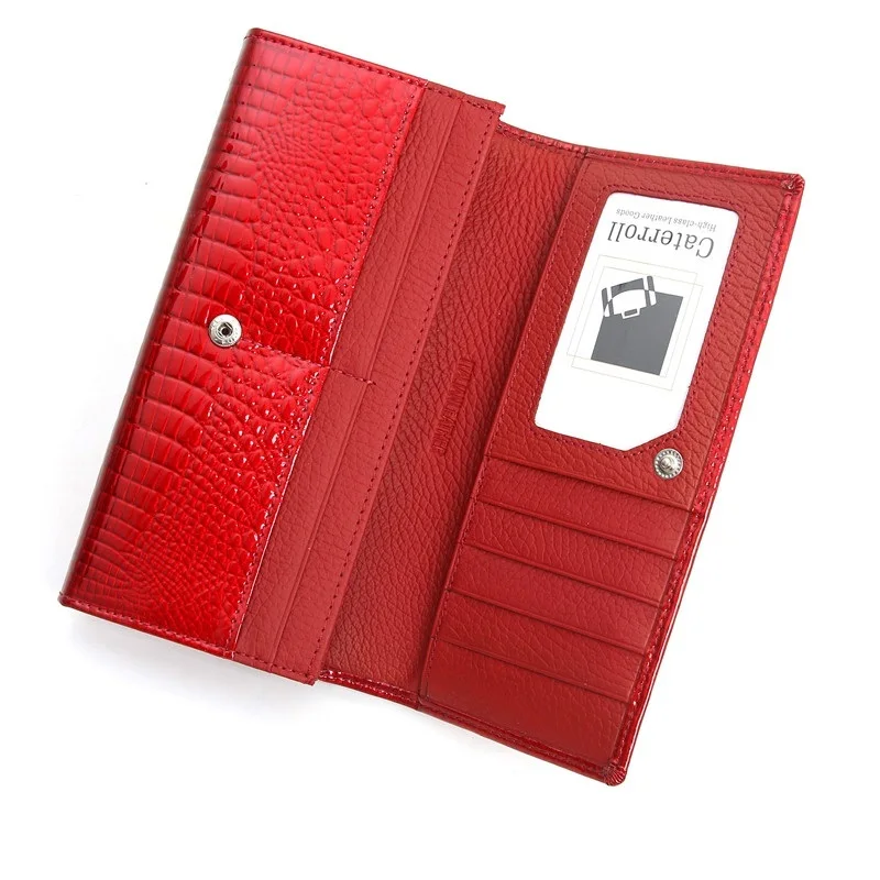 Женский Длинный кошелек из коровьей кожи женские кошельки натуральной роскошный