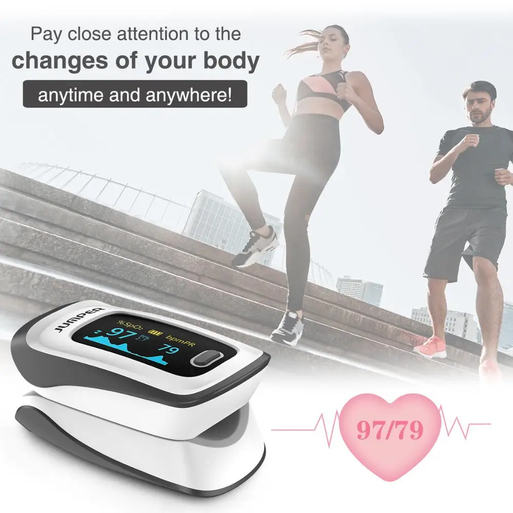 Цифровой пульсоксиметр JUMPER Портативный монитор сердечного ритма кислорода в