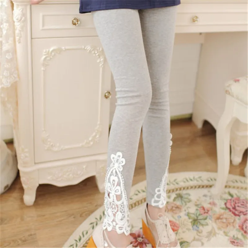 Женские спортивные Леггинсы для йоги с вырезами и цветами кружевные хлопковые