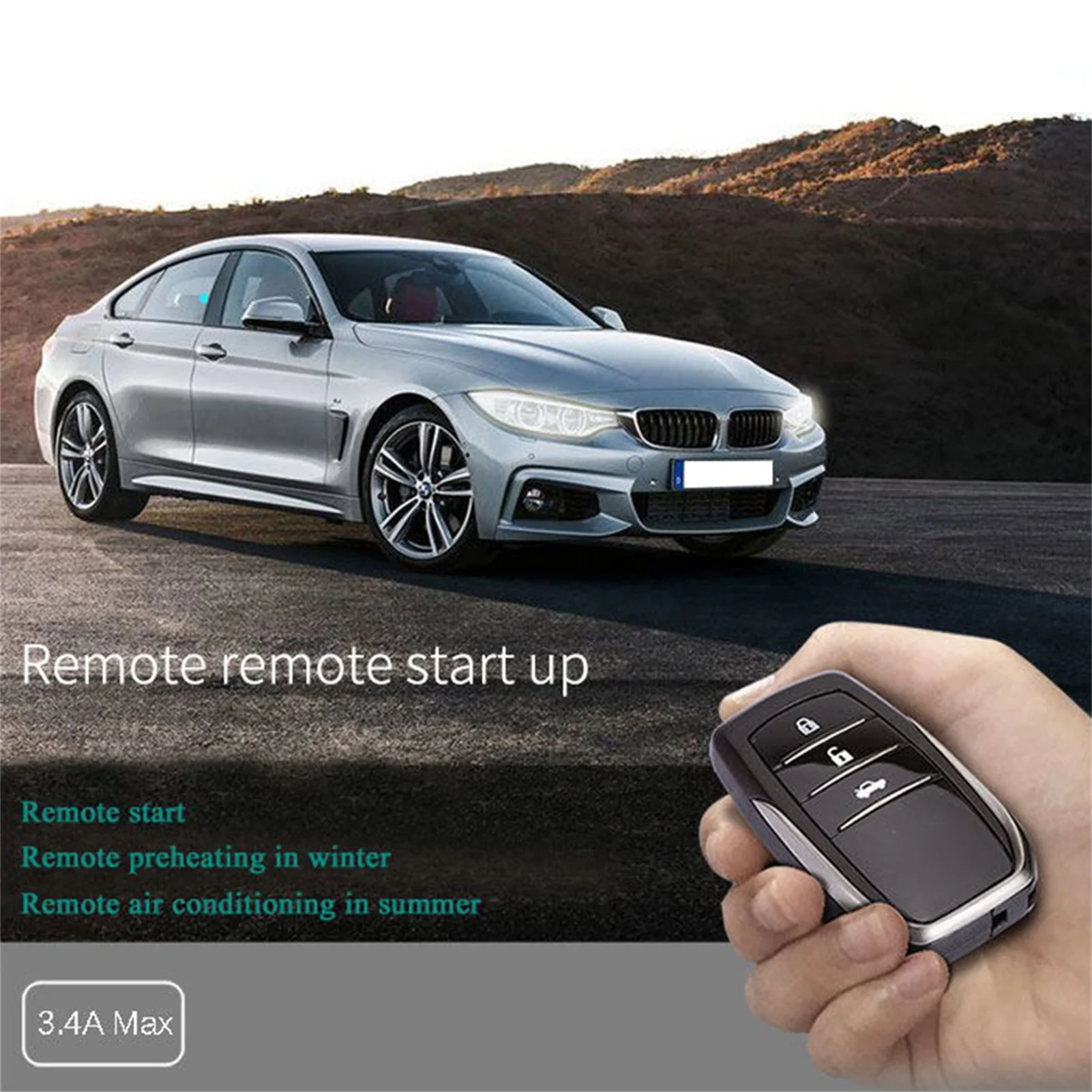 

12V Universal Car Alarm Remote Control Car Keyless Entry Engine Start Alarm System Push Button Remote Starter Stop Auto