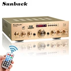 Усилитель мощности SUNBUCK 2000 Вт для домашнего кинотеатра, Hi-Fi усилитель мощности 110 В220 В, bluetooth, стерео аудио, караоке, FM-радио, USB SD, 2 микрофона входа