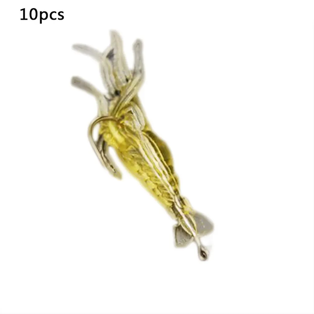 

10 шт./лот 4 см мягкая искусственная рыболовная приманка-креветка с крючком, реалистичные рыболовные приманки, мягкая рыболовная приманка в в...