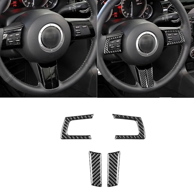

Carbon Fiber Steering Wheel Cover Trim Sticker Car Accessories Fit For Mazda MX-5 Miata 2009-15 MX5 Roadster