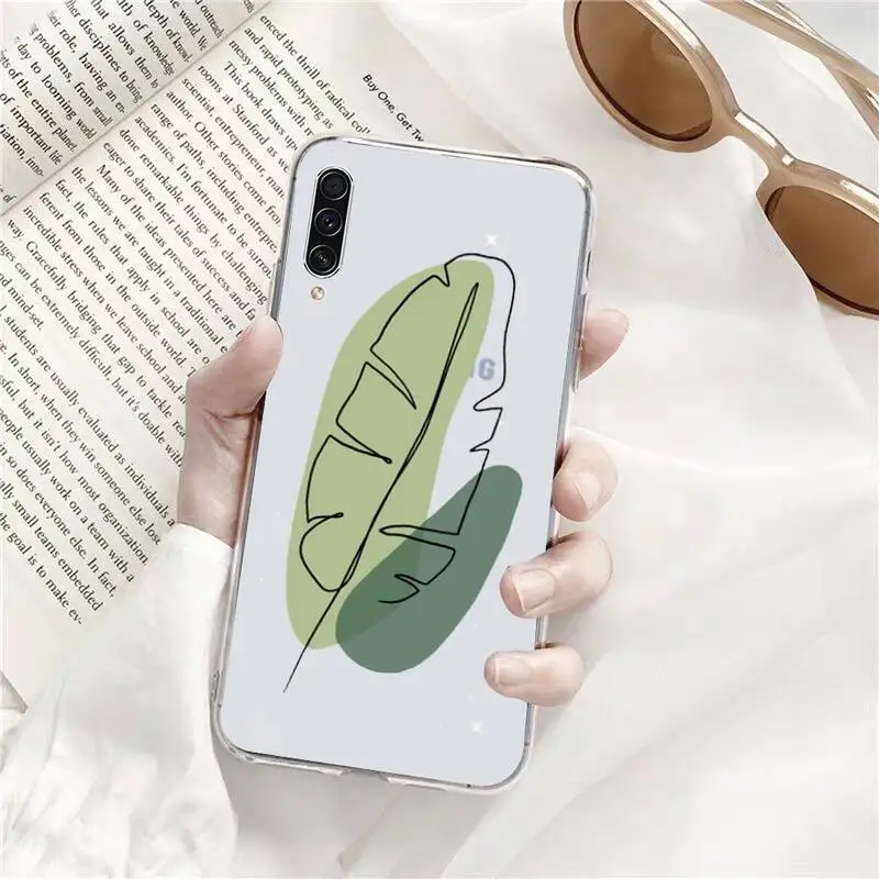 

Art leaf flower design retro Phone Case Transparent for Samsung A71 S9 10 20 HUAWEI p30 40 honor 10i 8x xiaomi note 8 Pro 10t 11