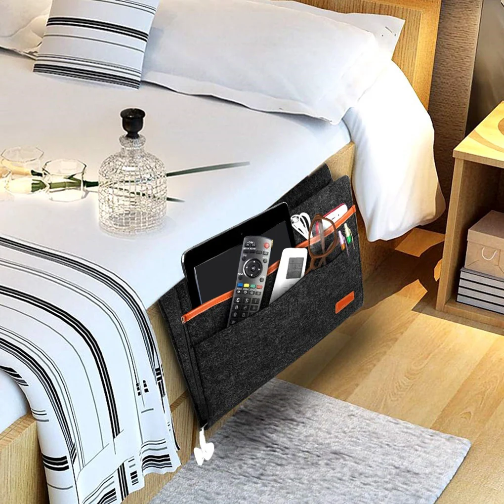 

Bedside Storage Organizer Desk Bed Bag Sofa TV Remote Control Hanging Caddy Couch Storage Holder Pockets Organizer
