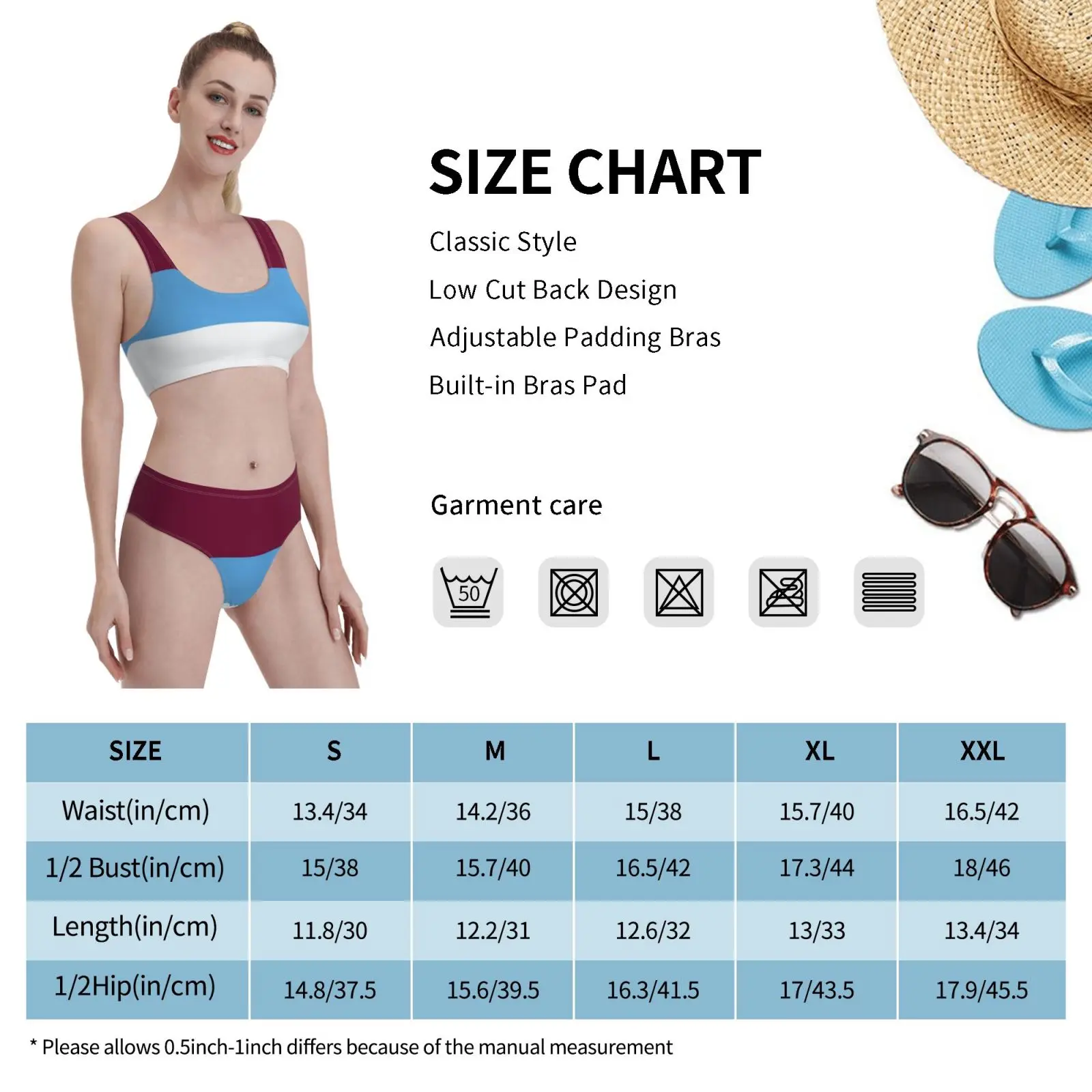

Burnley Claret Blue And White Tricolour Swimsuit one piece Bikini Padded The Clarets Bburnley Turf Moor