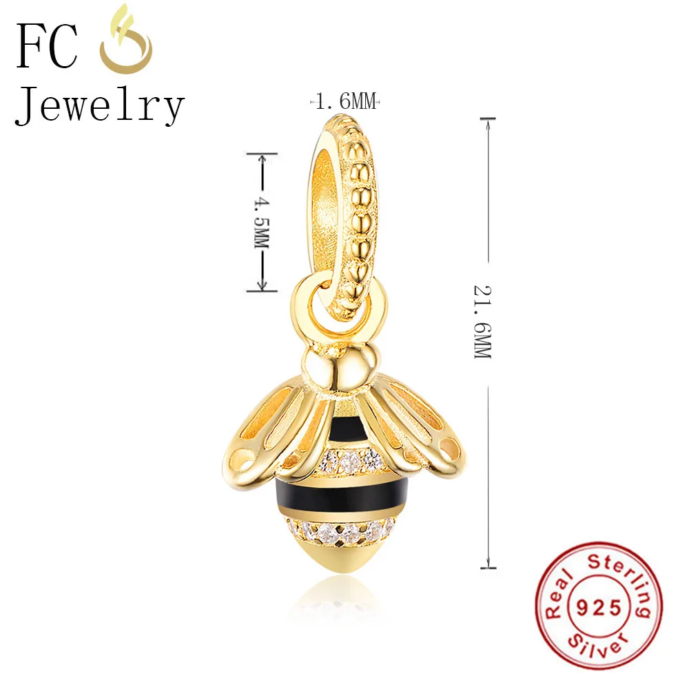 FC Jewelry 925 Sterling Silver Animal Gold Color Bee Link Chain Ethnic Necklaces &amp Pendants Choker For Women Men Trendy 2018 | Украшения