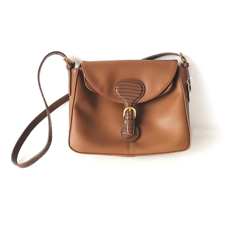 

Color matching soft bag 2021 new simple and fashionable large-capacity soft leather handbag messenger large-capacity female bag