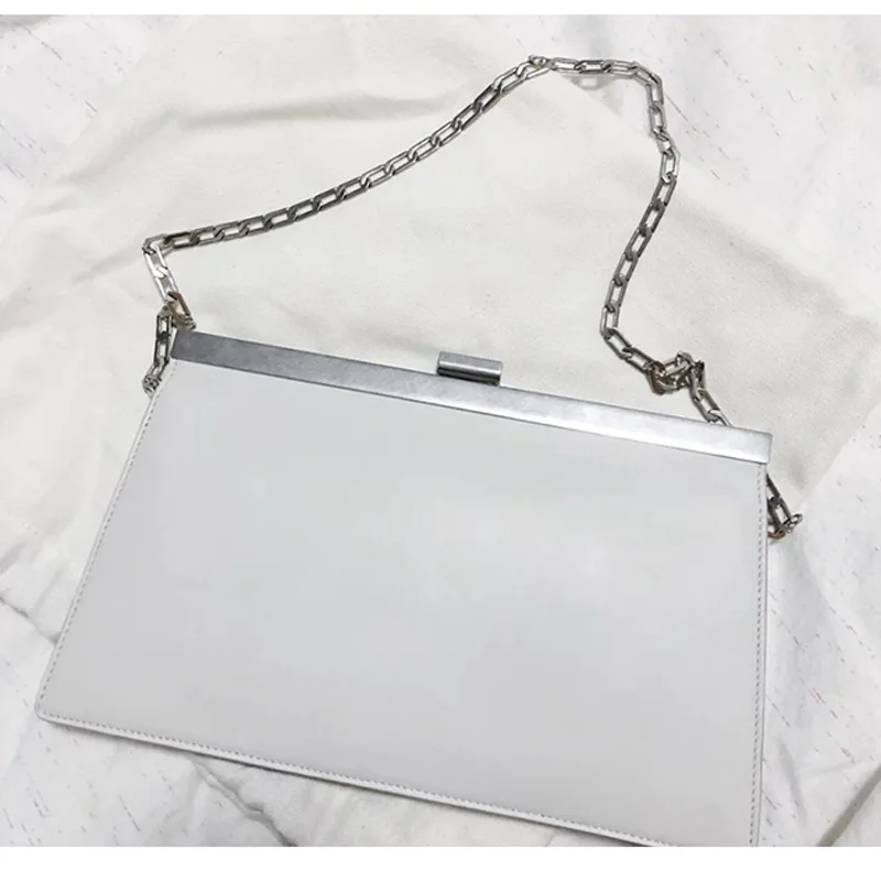 

2021 new Anna same lizard chain clip bag letter bag cowhide women's bag Single Shoulder Messenger Bag