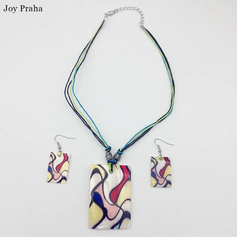 

New popular shell necklace earring set / geometric exaggerated figure