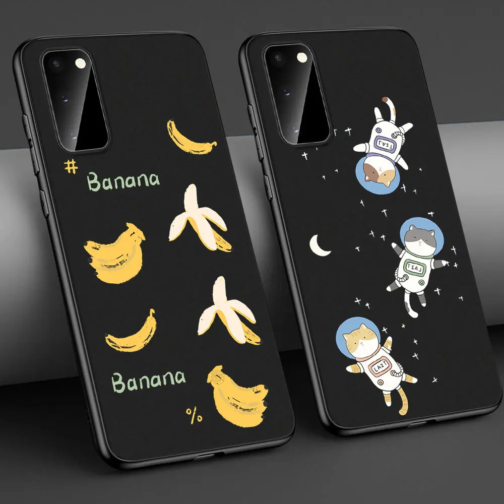 

Bananan Space Phone Case for Samsung A51 A71 A50 A52 A12 A70 A20 A72 A32 A02S A02 A01 M31 A11 A9 A8 A6 2018 Soft Black Cover