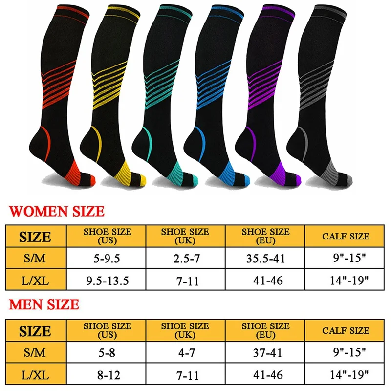 

Compression Socks compression socks for varicose Varicose Veins Leg veins Women Men Relief Pain Knee High Stockings Y7