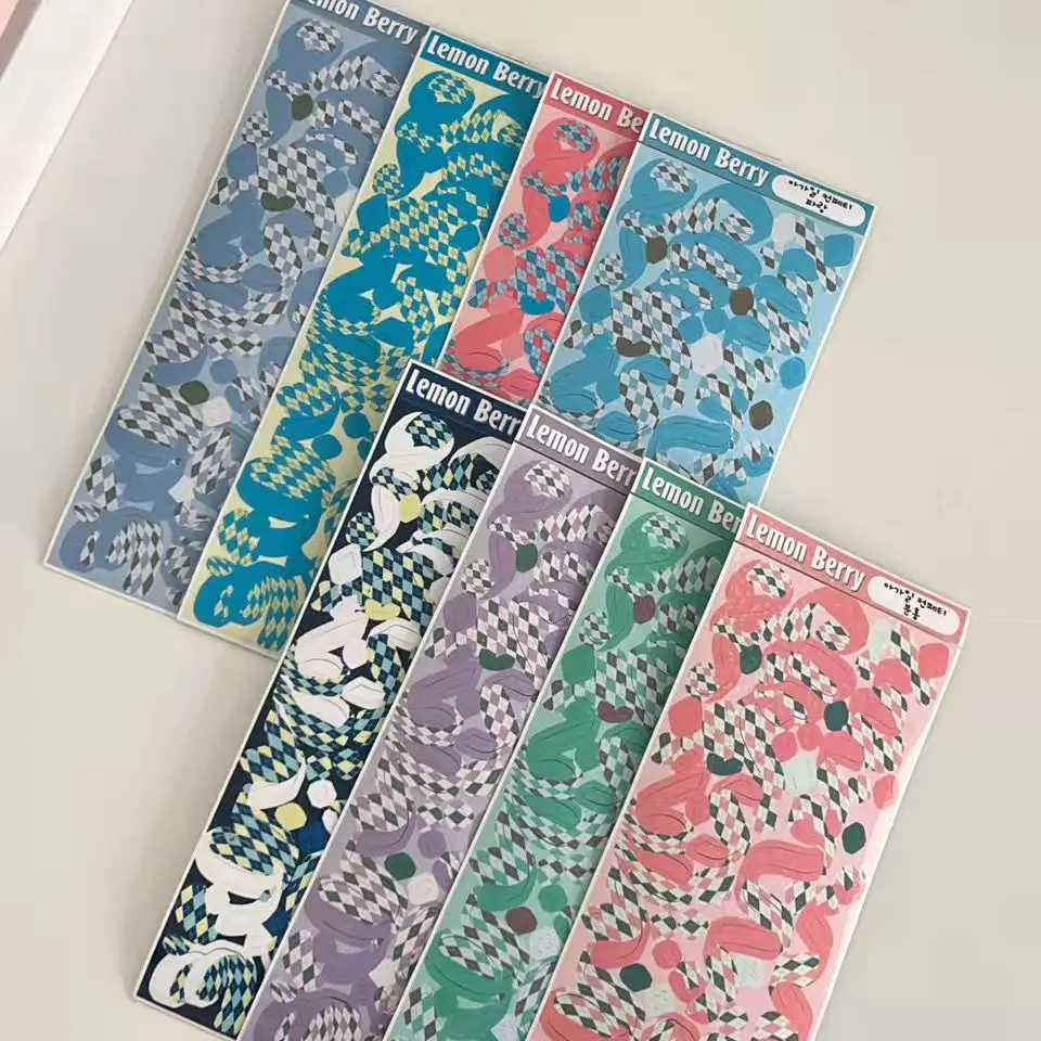 

Creative Retro Plaid Ribbon Laser Stickers DIY Scrapbooking Idol Card Christmas Gift Kawaii Stationery Decorative Stickers
