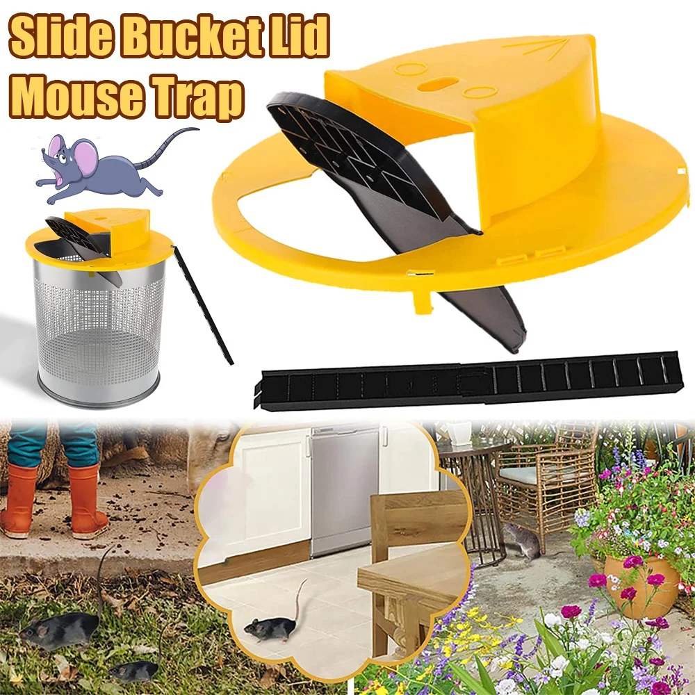 

Mouse Rat Trap Reusable Flip and Slide Bucket Lid with Ladder Auto Reset Mics Catcher Indoor Outdoor