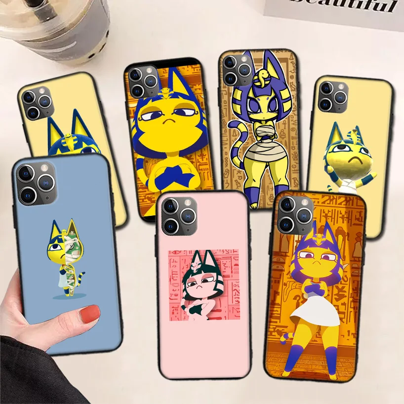 

Cute Cartoon Ankha Phone Case For iPhone 13 Pro Max 11 12 Pro XS Max XR X 7 8 6 6S Plus 13 Mini SE 2020 Back Cover Coque Funda
