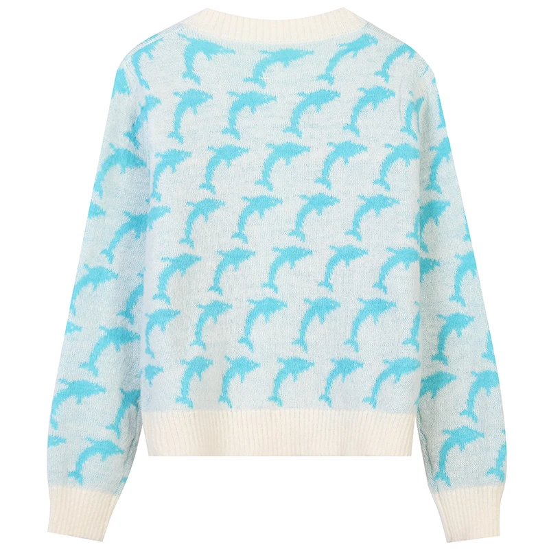 

She Beaty Sweater Traf Cardigans Women O-Neck Long Sleeve Diamond High Street Korean Fashion Knitted Tops Clothing Za Haut Femme