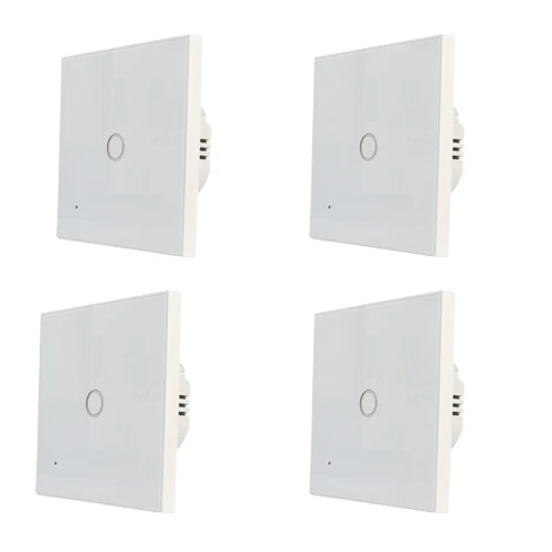 WIFI-1CH-4PCS НЕО Coolcam 5A Wifi 1CH настенный светильник переключатель стеклянная панель сенсорная работа с Alexa Google Home IFTTT - Цвет: WIFI-1CH-4PCS