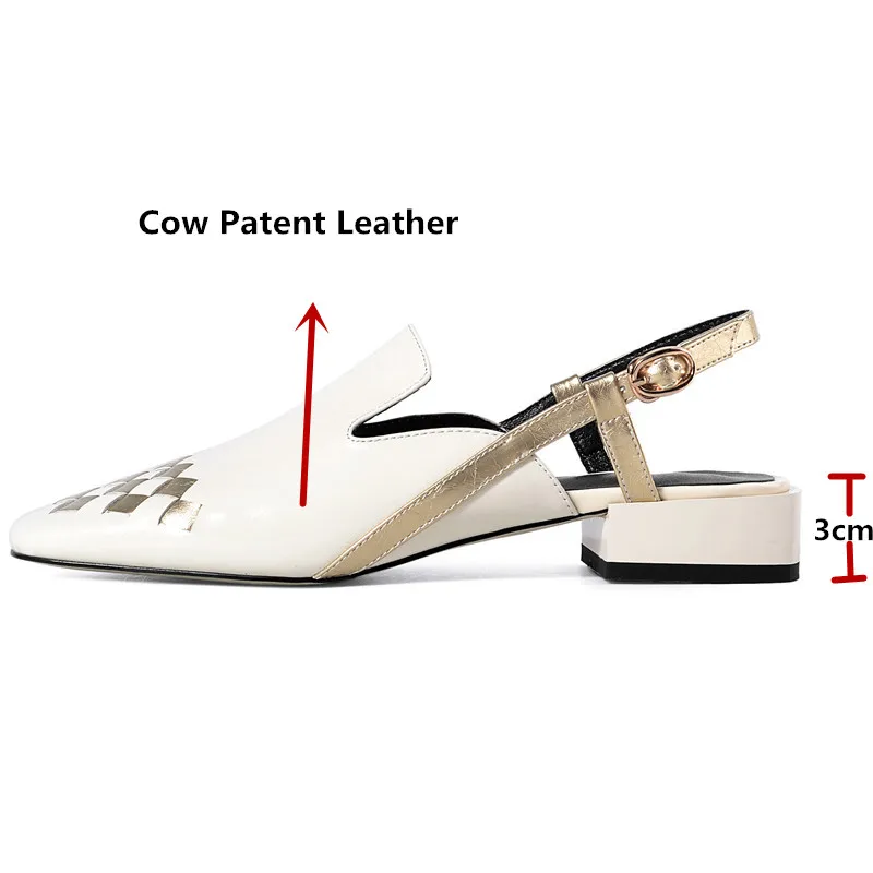 Женские босоножки с квадратным носком FEDONAS черные из натуральной кожи на высоких