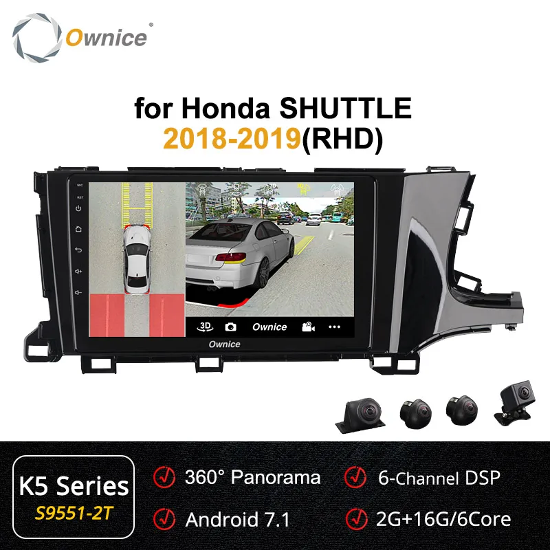Ownice для Honda SHUTTLE RHD k3 k5 k6 Автомобильный gps Радио Android 9,0 Восьмиядерный DSP SPDIF 4G LTE 360 Panorama автомобильный dvd-плеер - Цвет: S9551 K5