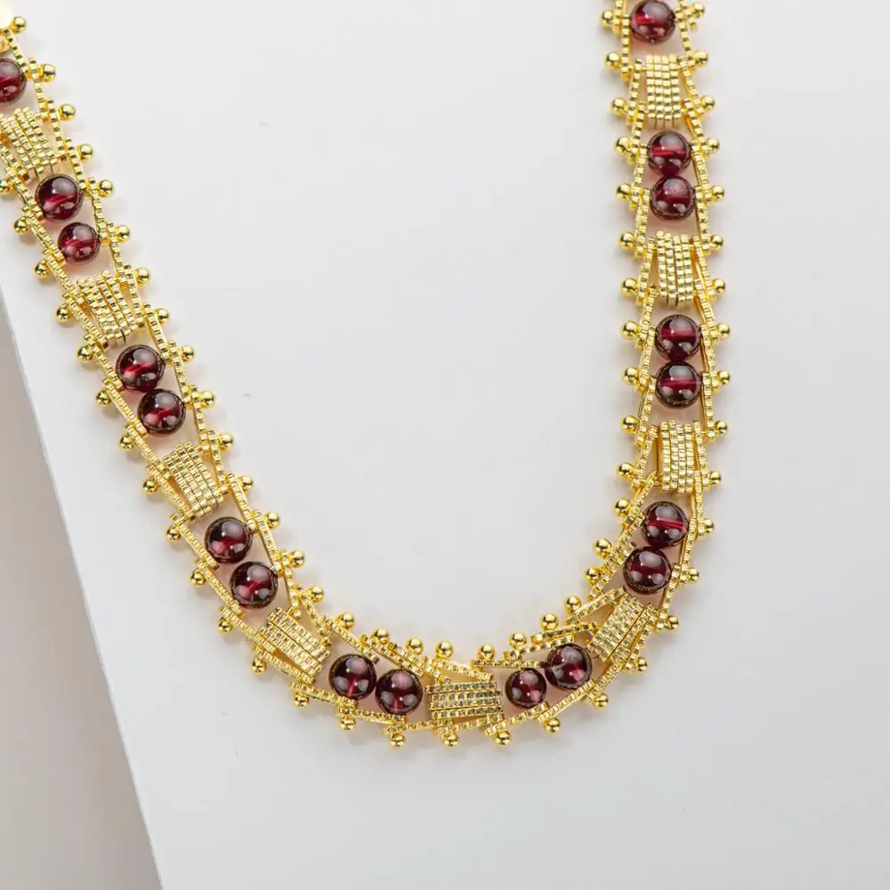 

Fashion 925 Sterling Silver Garnet Beads Bracelet for Women Adjustable 20cm Silver Bracelet Wedding Engagement Party Jewelry