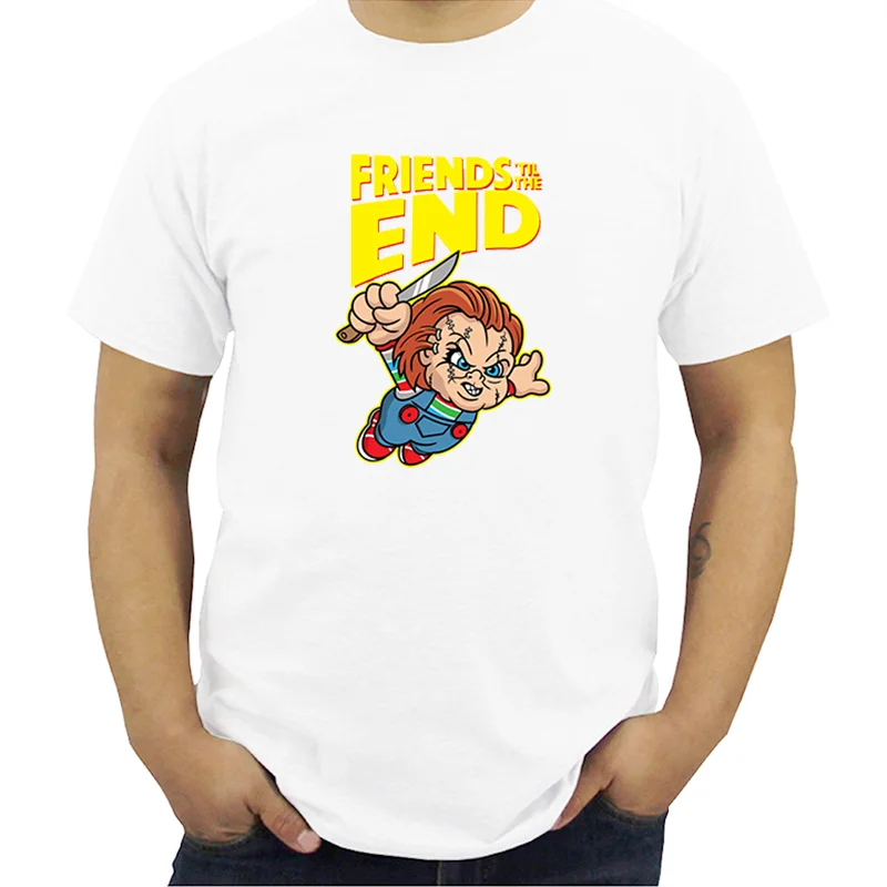 

Chucky T Shirt Men High Quality Cool Streetwear Men T-shirt Casual Horror Tshirt Chucky Print O-Neck Male Clothing Streetwear