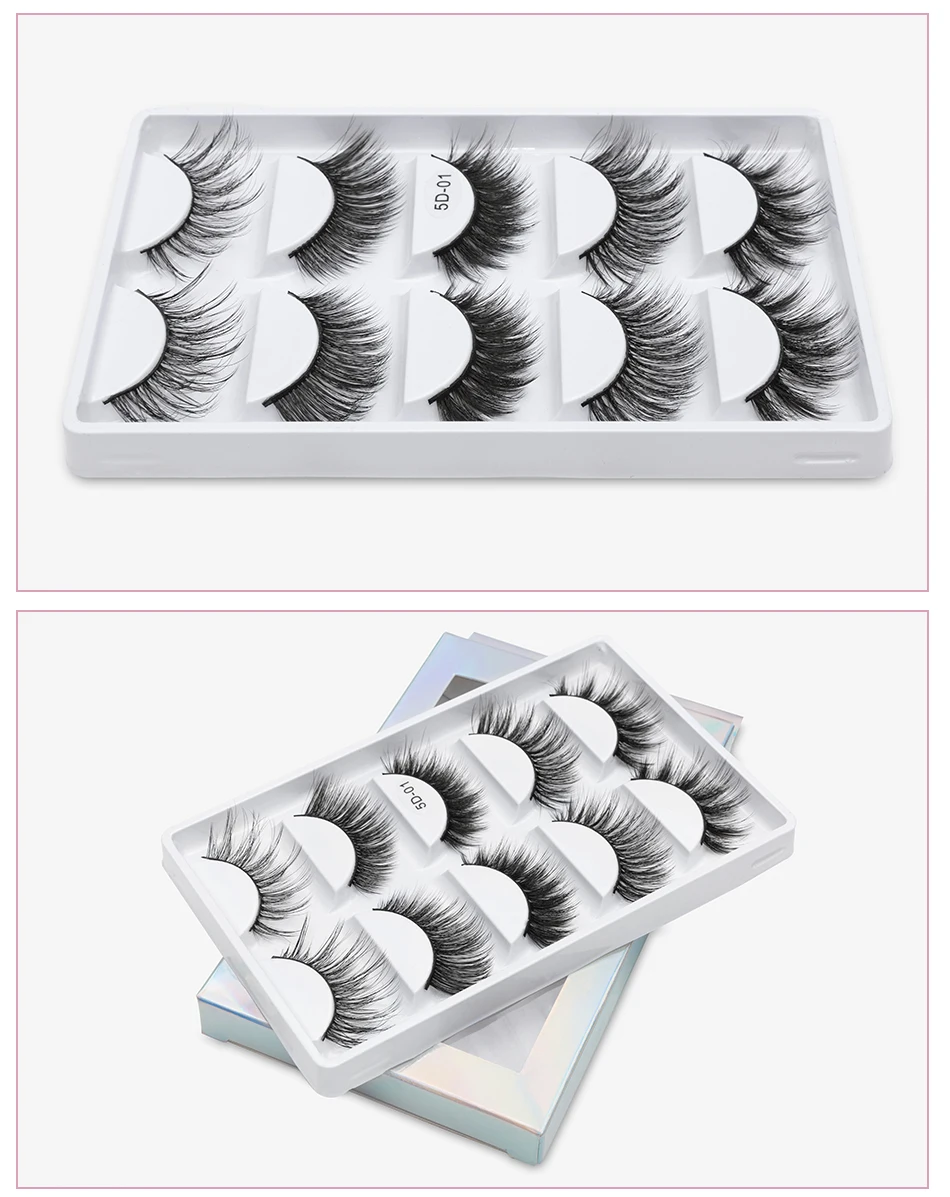 SEXYSHEEP 5 пар 3D Мягкие норковые Накладные ресницы ручной работы пушистые длинные ресницы натуральные инструменты для макияжа глаз Искусственные ресницы