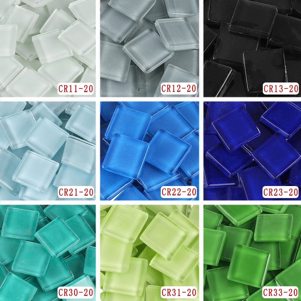 200 gram/50 pcs 20 X 20mm Square Crystal Mosaic Tile Mixed Color DIY Soft Art Supplier | Дом и сад
