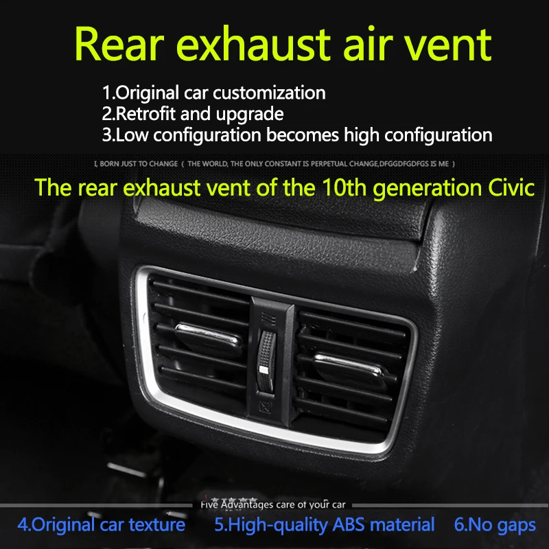 

Suitable for 10th generation Civic air conditioner outlet, new Civic armrest box modification free cutting rear air conditioner