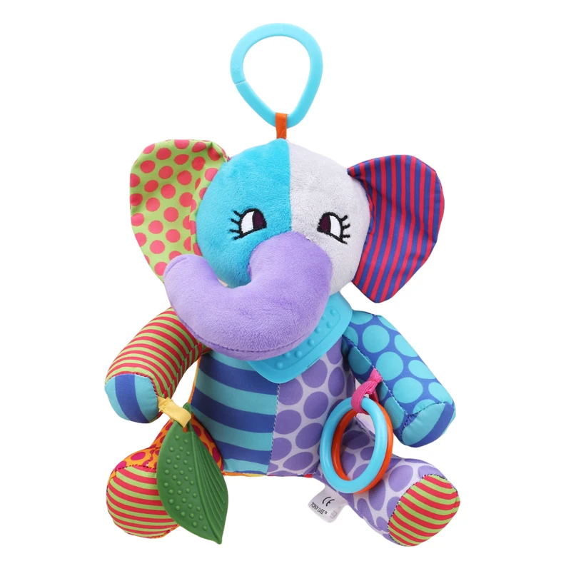 

Plush Toy With BB Bell Newborn Mobile Rabbit Teether Appease Paper Rubber Rings Cartoon Bird Baby Bed Stroller Hanging Rattles