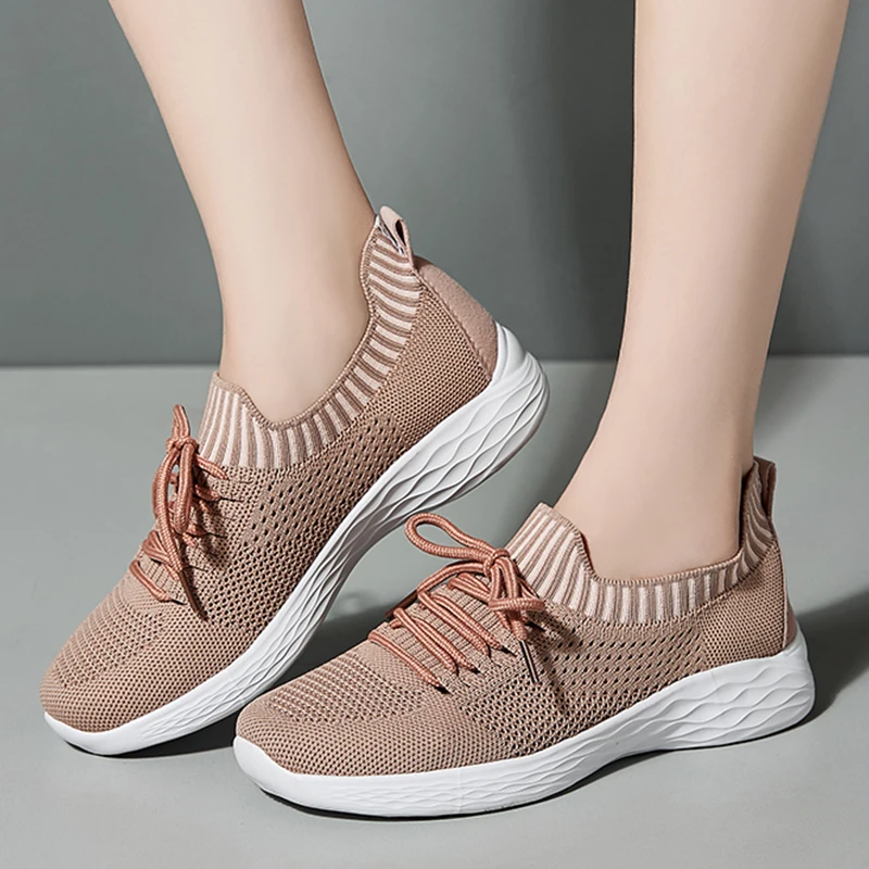 AUGTZM/Повседневная обувь из сетчатого материала женская на плоской подошве сезон