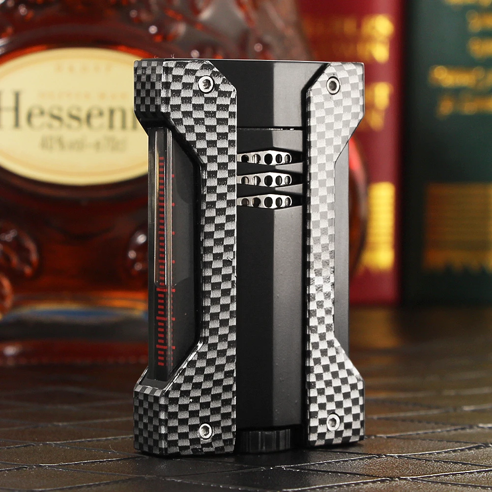 

GALINER Metal Cigar Lighter Windproof 1 Jet Blue Flame Butane Lighter Gas Portable Refillable Torch Smoking Accessories