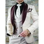 Костюм для жениха из трех предметов, пиджак + жилет + брюки