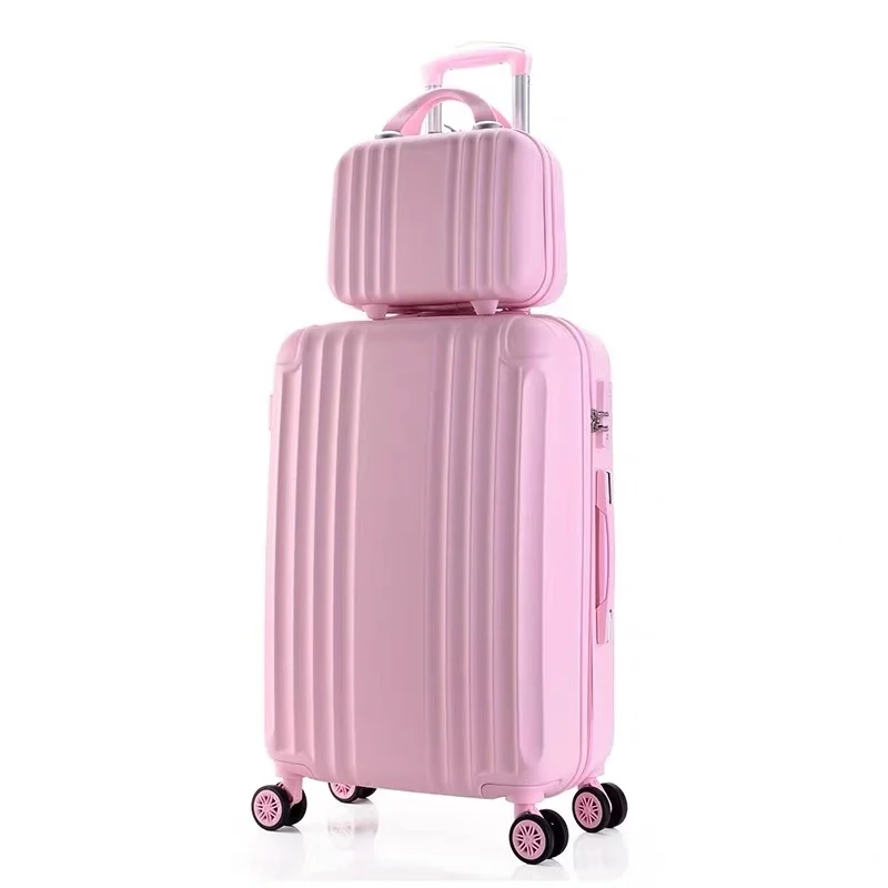 20''26 inch ABS+PC luggage set travel Women suitcase on wheels carry on cabin rolling luggage with cosmetic bag Student luggage