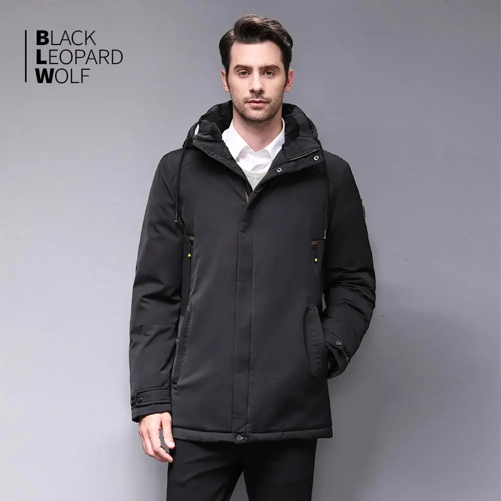Blackleopardwolf 2020 Водонепроницаемая зимняя куртка мужская модная Съемная шапка заячья