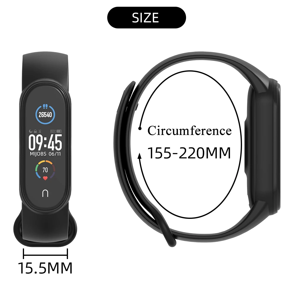 Ремешок силиконовый для Xiaomi Mi Band 5 6 спортивный смарт браслет 4 Xiomi Correa Miband