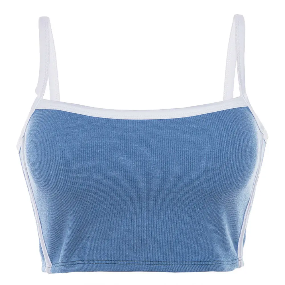 Летняя облегающая пикантная короткая майка без рукавов на бретелях открытая