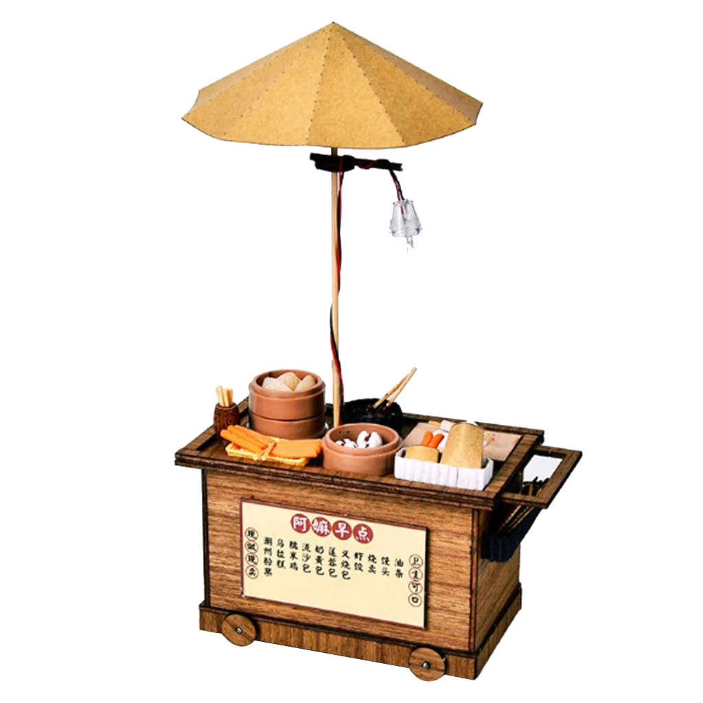 

1/24 Handcrafts Breakfast Stall Booth Dollhouse Room Garden Yard Decor Accessories Photography Props