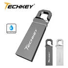 Usb флеш-накопитель Techkey, металлический, серебристый, горячая распродажа, 8 ГБ, 16 ГБ, 32 ГБ, U-диск, флешка, прямоугольная, USB 2,0