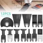 Набор из 12 лезвий для пилы, Высокоуглеродистая сталь, многофункциональный прецизионный инструмент для ДСП, быстросъемный резак для дерева и металла