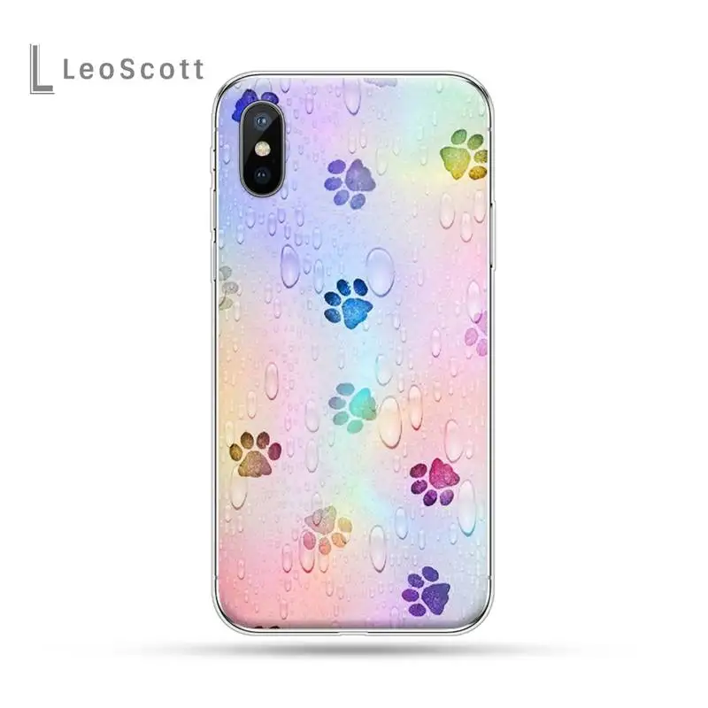 

dog footprint Paw pattern Phone Case for iPhone 11 12 pro XS MAX 8 7 6 6S Plus X 5S SE 2020 XR high quality Anti-fall capa